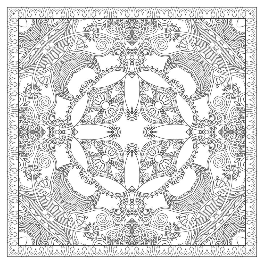 Coloriage Mandala géométrique carré pour adultes - Mandala à imprimer